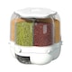 image 1 of Living and Home Food Grain Storage Container,6 Grids Rotating Storage Container for Kitchen | White