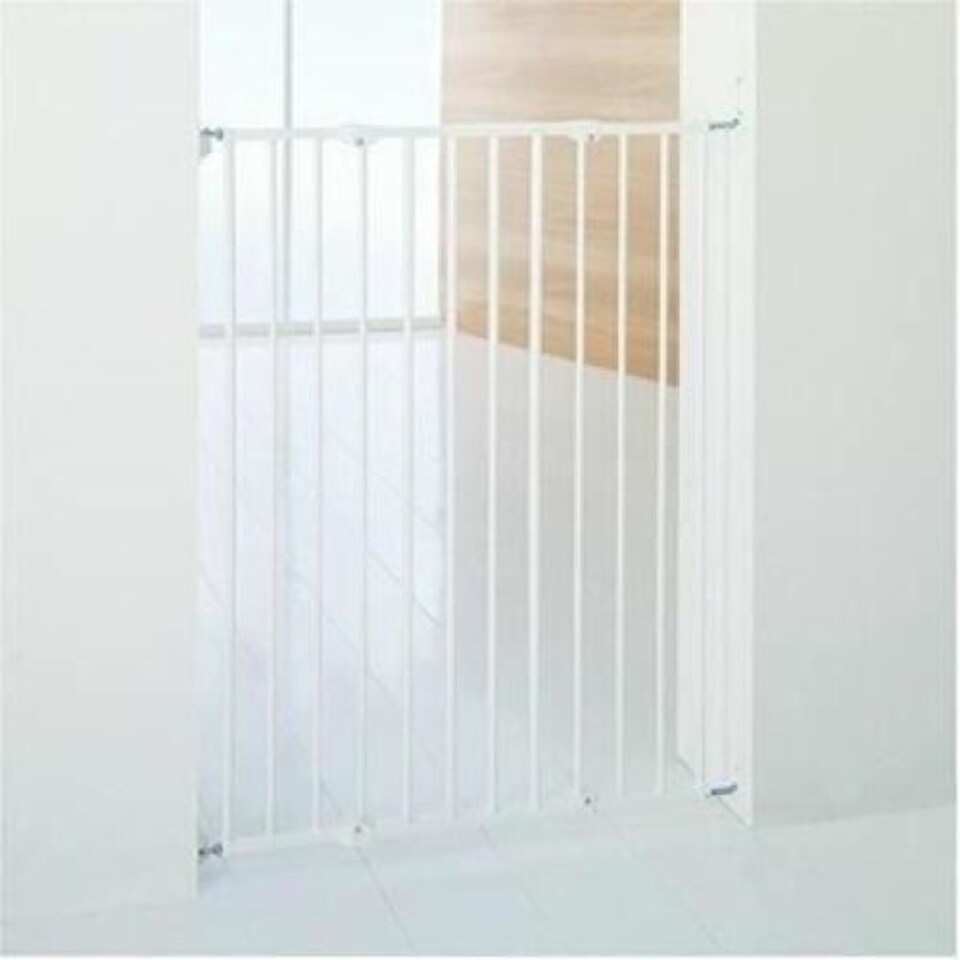 image 1 of Safetots Extra Tall Screw Fitted Baby Stair Gate, 62.5cm - 106.8cm, White, 103.5cm in Height | White | 1