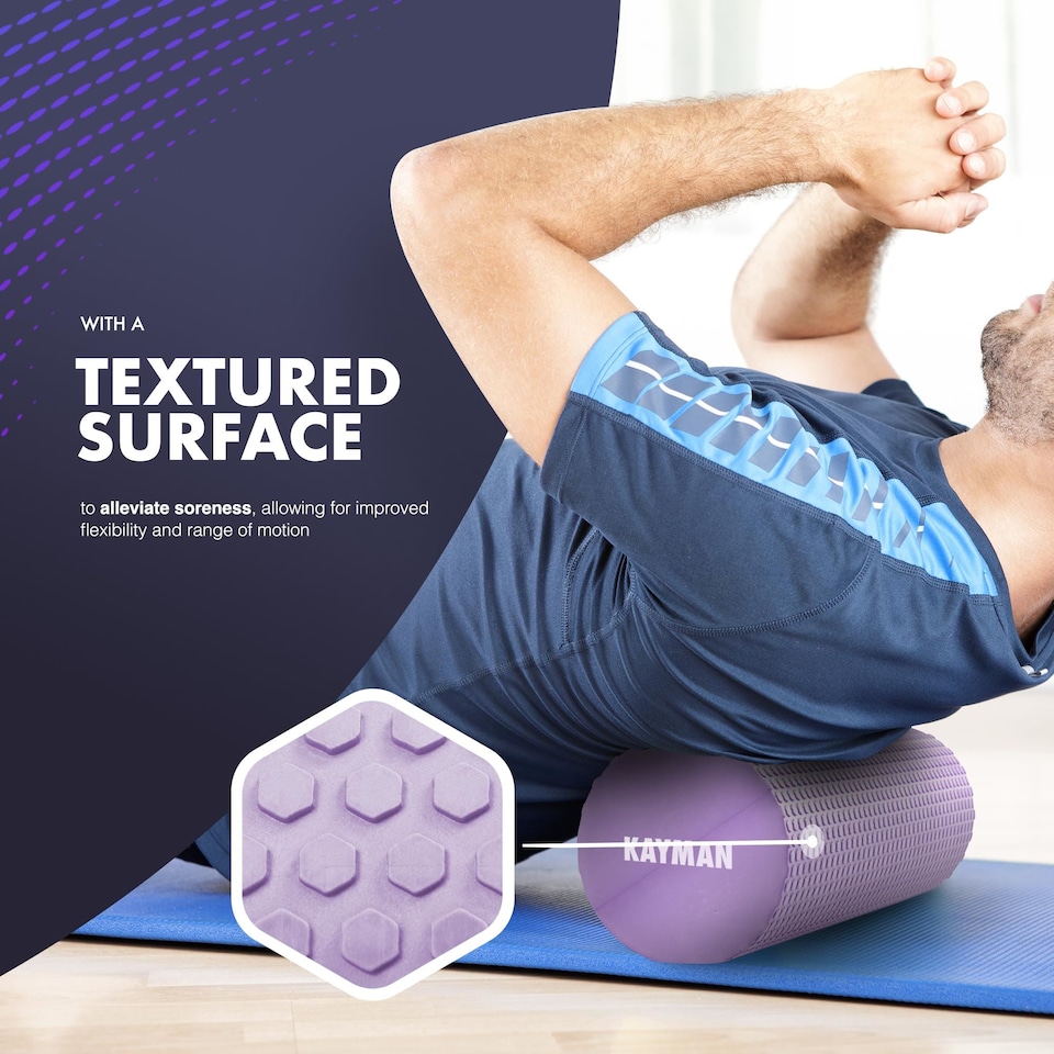 image 1 of Kayman Foam Roller 44 Centimetre for Back Legs and Post Workout Recovery