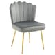 image 1 of HOMCOM Velvet-Feel Shell Accent Chair Home Bedroom Lounge Metal Legs Grey