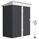 image 1 of Outsunny Steel Garden Shed, Small Lean-to Shed for Bike, 5x3 ft, Dark Grey