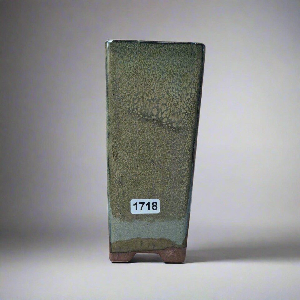 Yorkshire Bonsai 7cm Glazed Bonsai Pot Cascade 7cm x 15cm Green