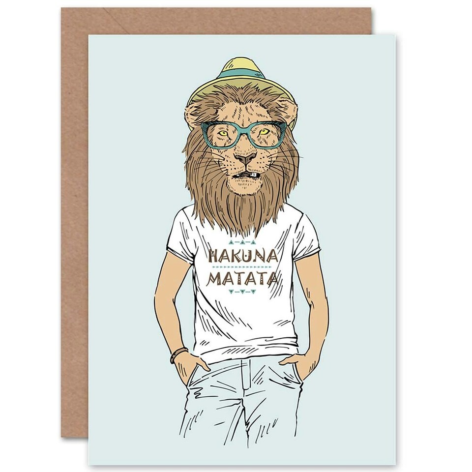image 1 of Fashion Animal Dressed Lion Kids Birthday Child Kids Card