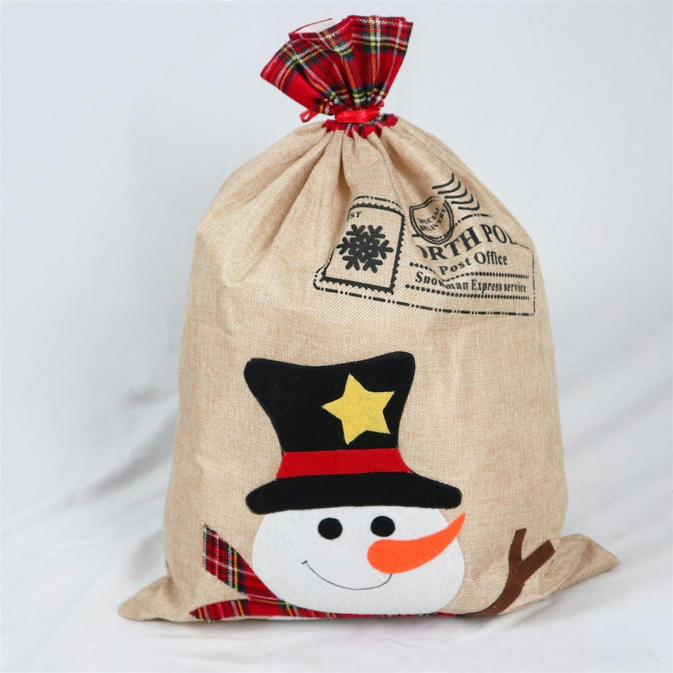 image 1 of Christmas Sack Snowman 50 x 70 cm
