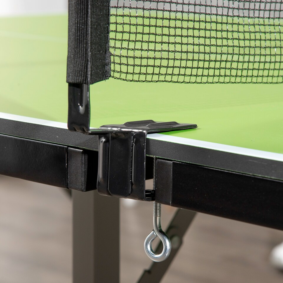 image 1 of HOMCOM Tennis Table Ping Pong Foldable with Net Game Steel 182cm Indoor, Green