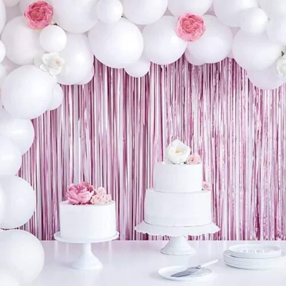 image 1 of Baby Blue Foil Door Curtain Backdrop 92cm x 244cm - Pack of 5
