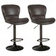 image 1 of COSTWAY Set of 2 Bar Stools Swivel Bar Chair w/Footrest Brown