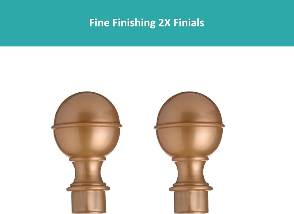 image 1 of 19 mm Extendable Metal Curtain Pole Rods - Bronze (Ball Finials, 70-120 cm)