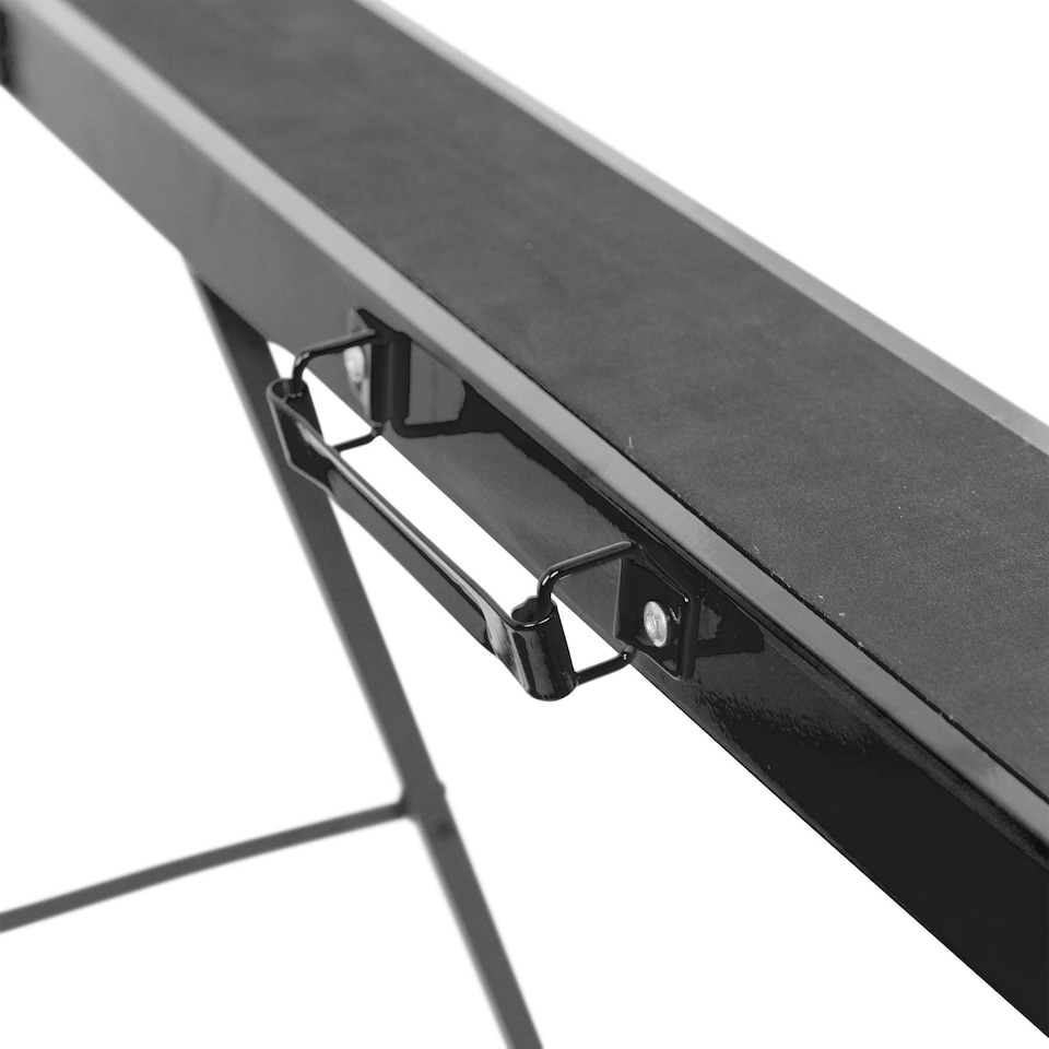 image 1 of Harbour Housewares Folding Iron Saw Horses - Black/Black - Pack of 2