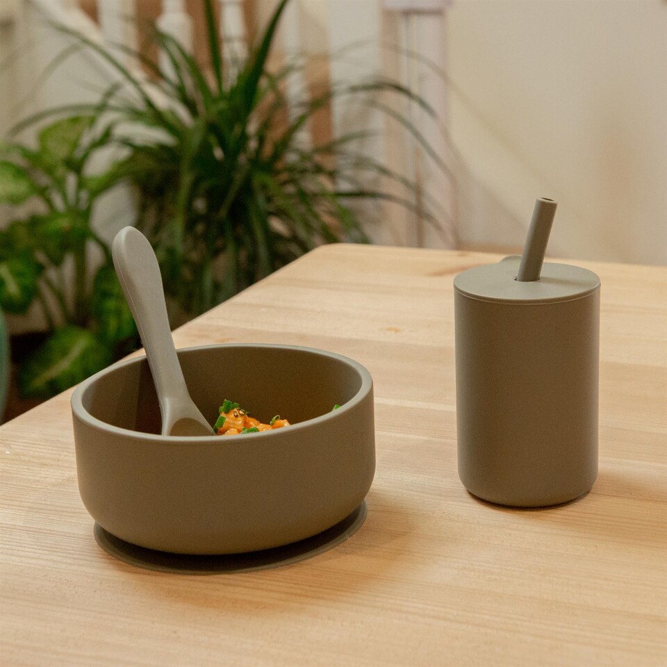 image 1 of Tiny Dining Baby Silicone Suction Bowl - Silver Sage | Green | Silver Sage