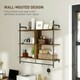 image 7 of HOMCOM Wall Shelf Unit with 4 Hooks for Living Room Rustic Brown