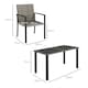 image 3 of Outsunny 4 Seater Rattan Dining Set with Rectangular Glass Top Table and 4 Armchairs, PE Rattan Garden Furniture Set, Outdoor Dining Table and Chairs for Patio, Balcony, Terrace, Mixed Grey