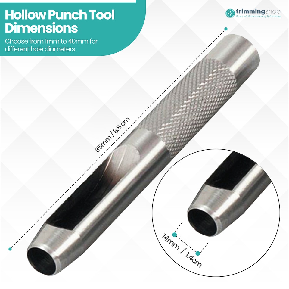 image 1 of 14mm Steel Hollow Punch Leather Hole Puncher For Piercing Holes
