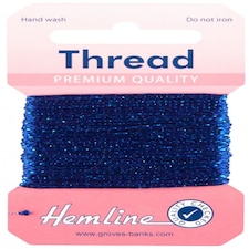 Hemline Glitter Thread Royal Blue for Embroidery - each