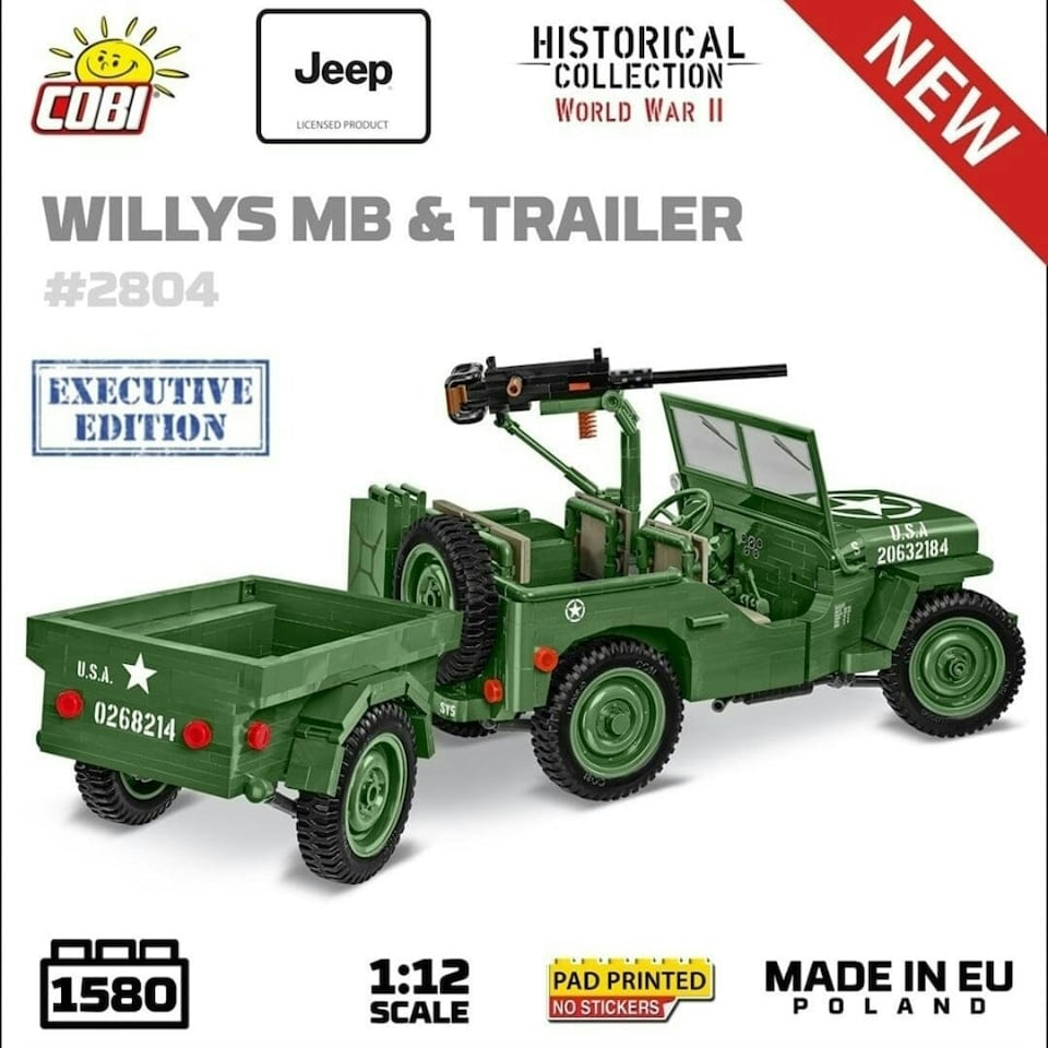 image 1 of Willys MB - COBI 2804 - 1580 brick Jeep model - Executive Edition