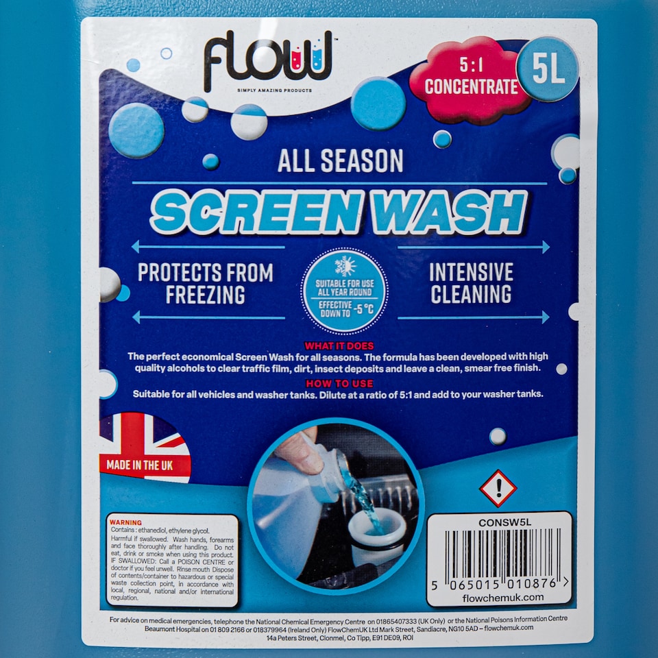 image 1 of 5 Litre All Season Streak Free Screen Wash Concentrate for All Vehicles