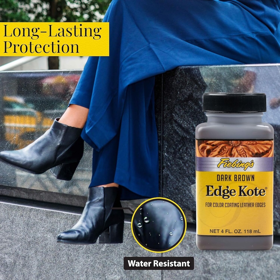 image 1 of Fiebing's Edge Kote - Leather Edge Sealer and Finisher 4oz | Brown | Light Brown