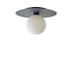 image 1 of ValueLights Darla Navy Frosted Globe Bathroom Flush Ceiling Light | Blue