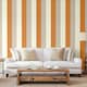 image 2 of Direct Wallpapers Stripe Textured Wallpaper - Orange/Coffee/Cream - One Size Orange