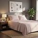 image 2 of Soft Plain Brushed Cotton Fitted Flat Sheet Matching Pillowcases Set | Pink | Double