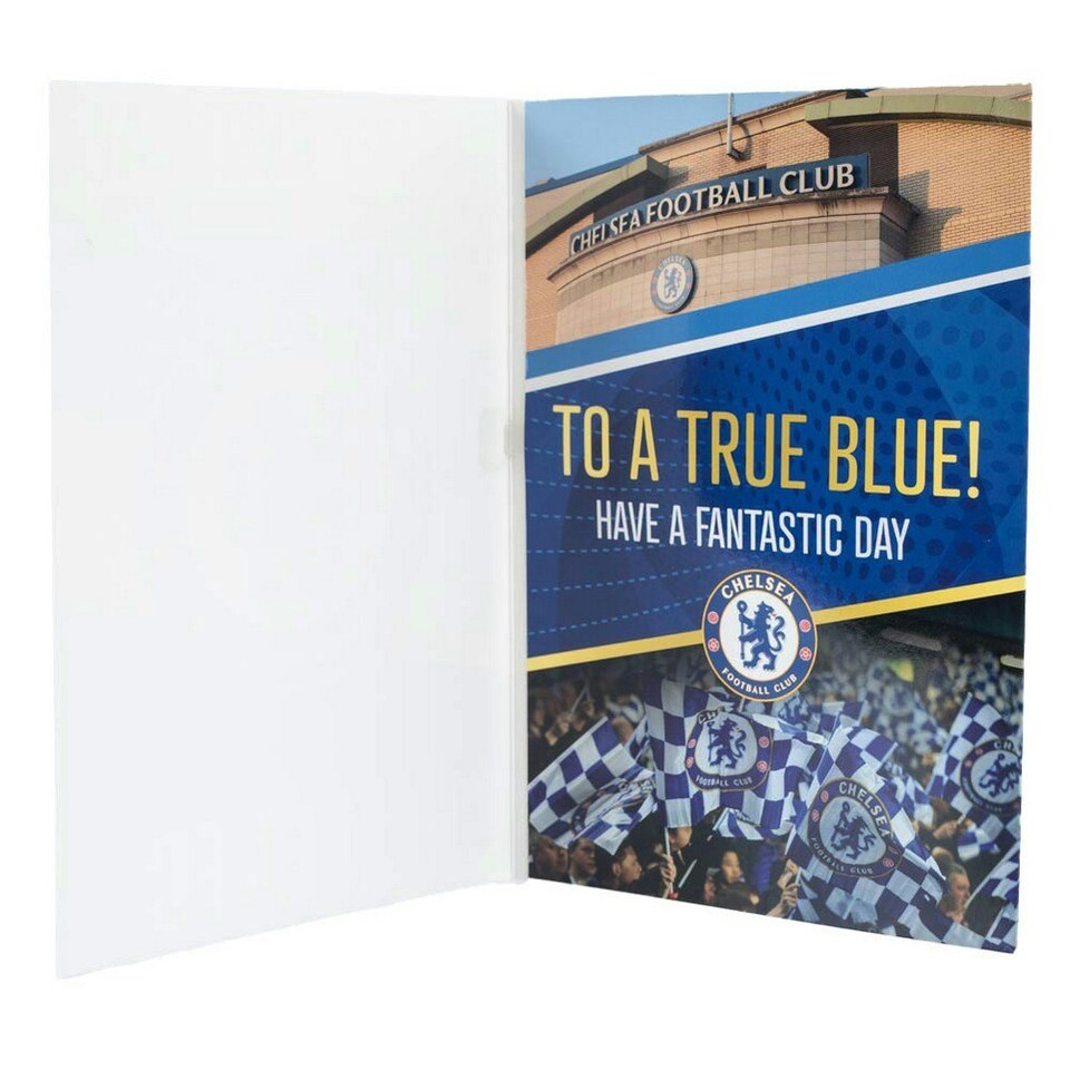 image 1 of Chelsea FC Musical Birthday Card - Blue/White - One Size