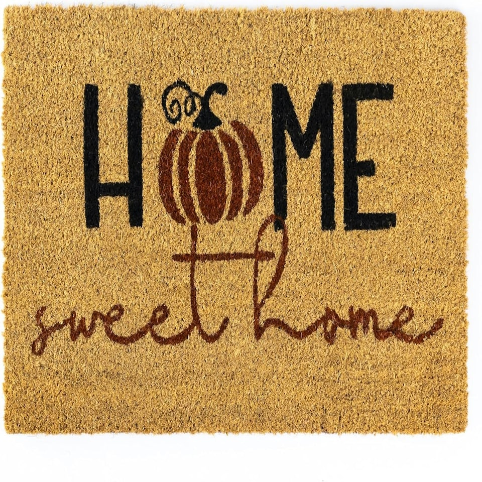 image 1 of Marco Paul Beige Coir 'Home Sweet Home' Doormat 40x60cm Autumn Welcome Mat