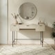 image 1 of OHS Chevron Wood Dressing Table 3 Drawer Vanity Makeup Desk
