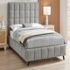image 1 of 4ft6 Double Grey,Tall Headend Headboard Soft Fabric Boucle Upholstered Bed Frame