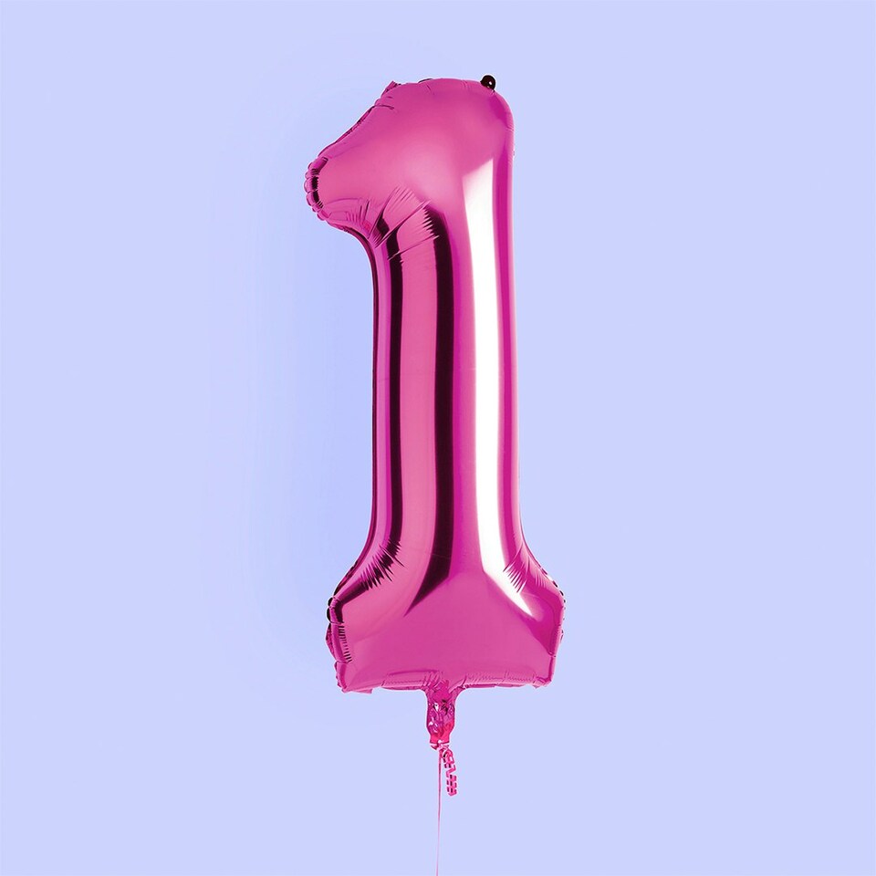 Hot Pink Number '1' Foil 34" Balloon 