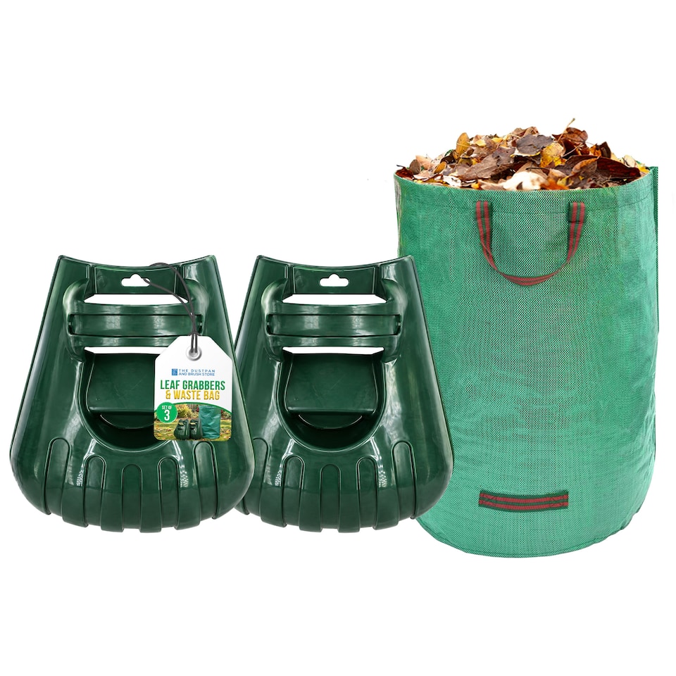 image 1 of Garden Waste Bag 500L with Leaf Scoops Garden Clean up Set