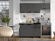 image 1 of Kitchen Cabinets 5 Units Black Grey Complete Kitchenette Small Set 180cm DIY Fitted Kitchen Package with Worktop Lina