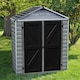 image 1 of 3 x 6 (0.90m x 1.85m) Double Door Apex Plastic Shed with Skylight Roofing