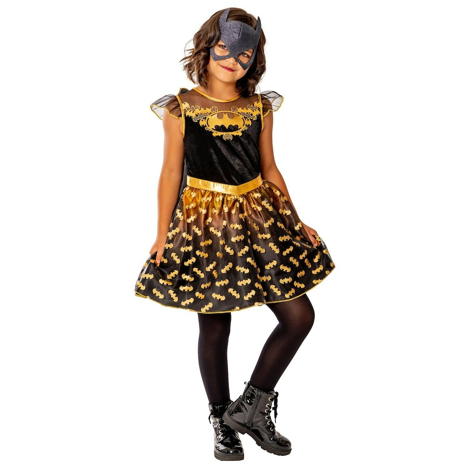 image 1 of DC Comics Girls Deluxe Batgirl Costume Dress - Black - 3-4 Years 3