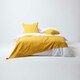image 4 of Homescapes Cotton Rajput Ribbed Yellow Cushion Cover - 45 x 45 cm | Yellow | Yellow | 45 x 45 cm