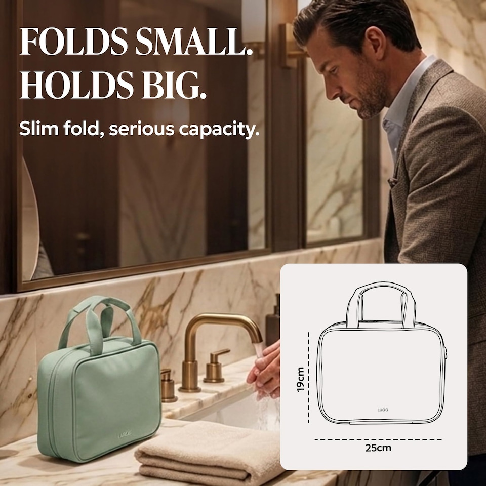 image 1 of Lugg Hanging Toiletry Bag Waterproof Travel Organiser with 360 Swivel Hook