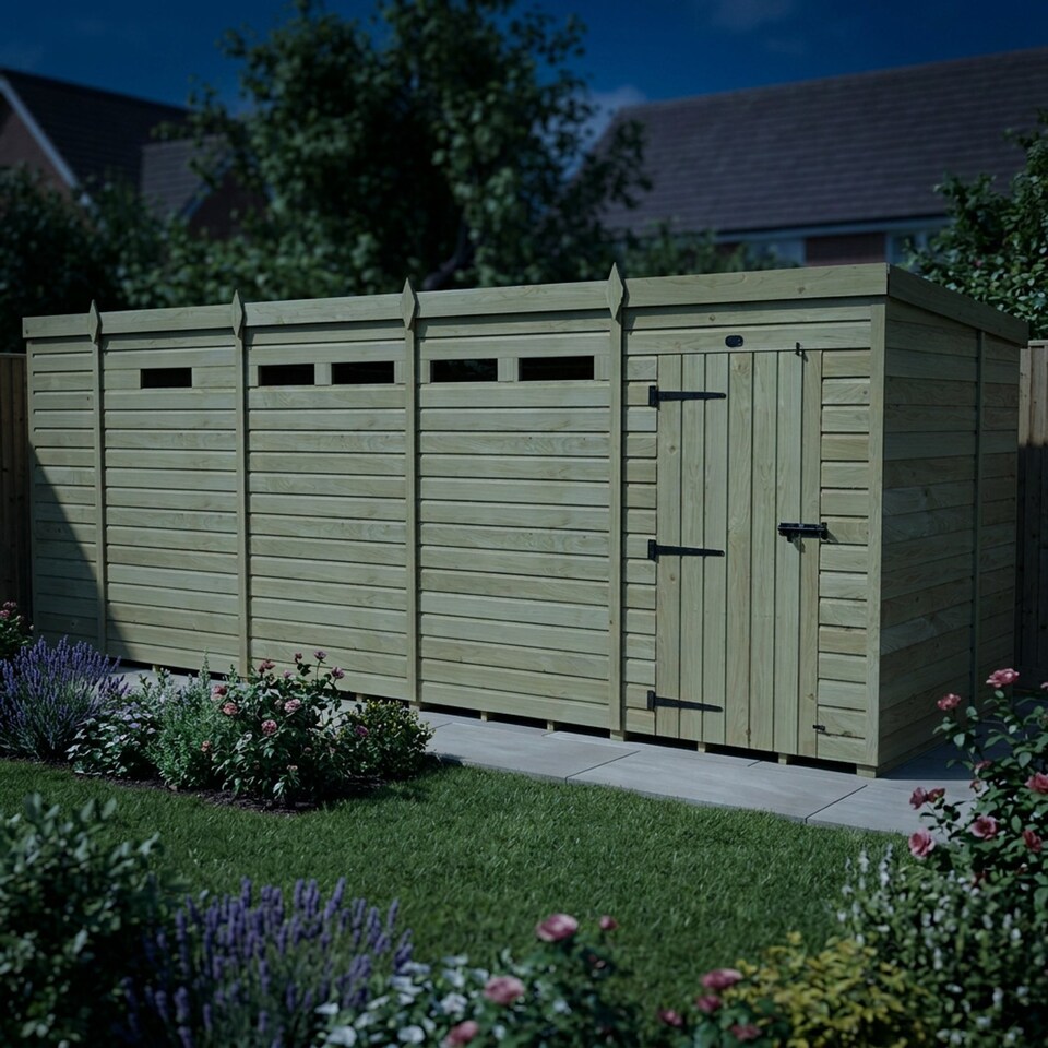 image 1 of 17 x 7 Security Pent Shed