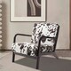 image 1 of Living and Home Black and White Spots Velvet Upholstered Armchair