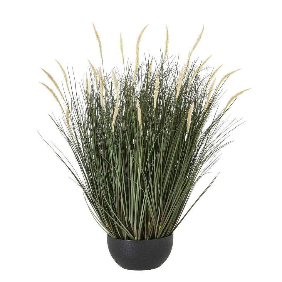 image 1 of Hill Interiors Fountain Grass Artificial Potted Plant - Green - 81cm