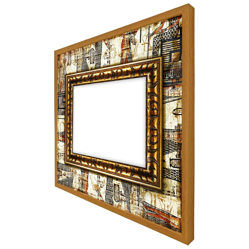 image 1 of Rustic egyptian frame (Picture Frame) Brown | L