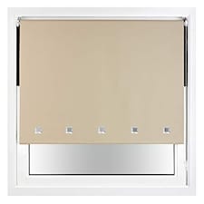 FURNISHED Blackout Roller Blind with Square Eyelets and Metal Fittings Easy Fit Window Shade | Brown | Cappuccino | (W) 200cm x (L) 210cm