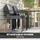 image 3 of Outsunny 5 Piece Garden Furniture Set with 4 Stackable Armchairs, Grey Grey