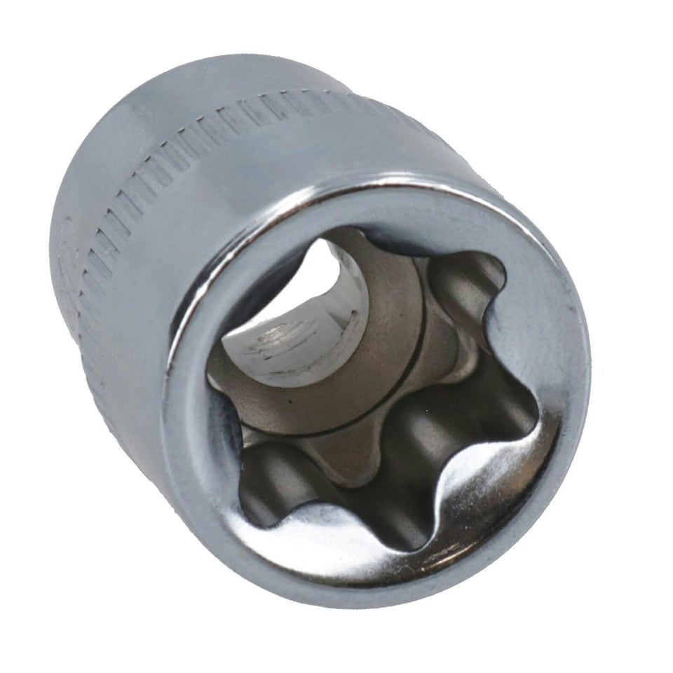 image 1 of 3/8" Drive Female Torx Star E Shallow Sockets E4 - E20 12pc Set On A Rail