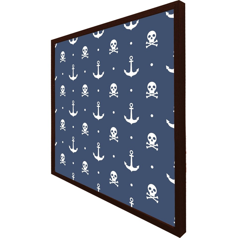 image 1 of Anchor with skull & bones (Picutre Frame) Grey | L
