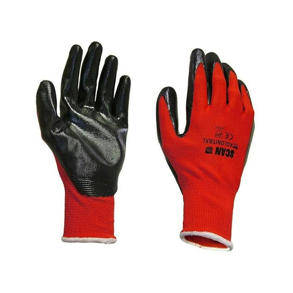 Nitrile Coated Knitted Gloves - XL (Size 10) - SCAGLONITBXL N/A