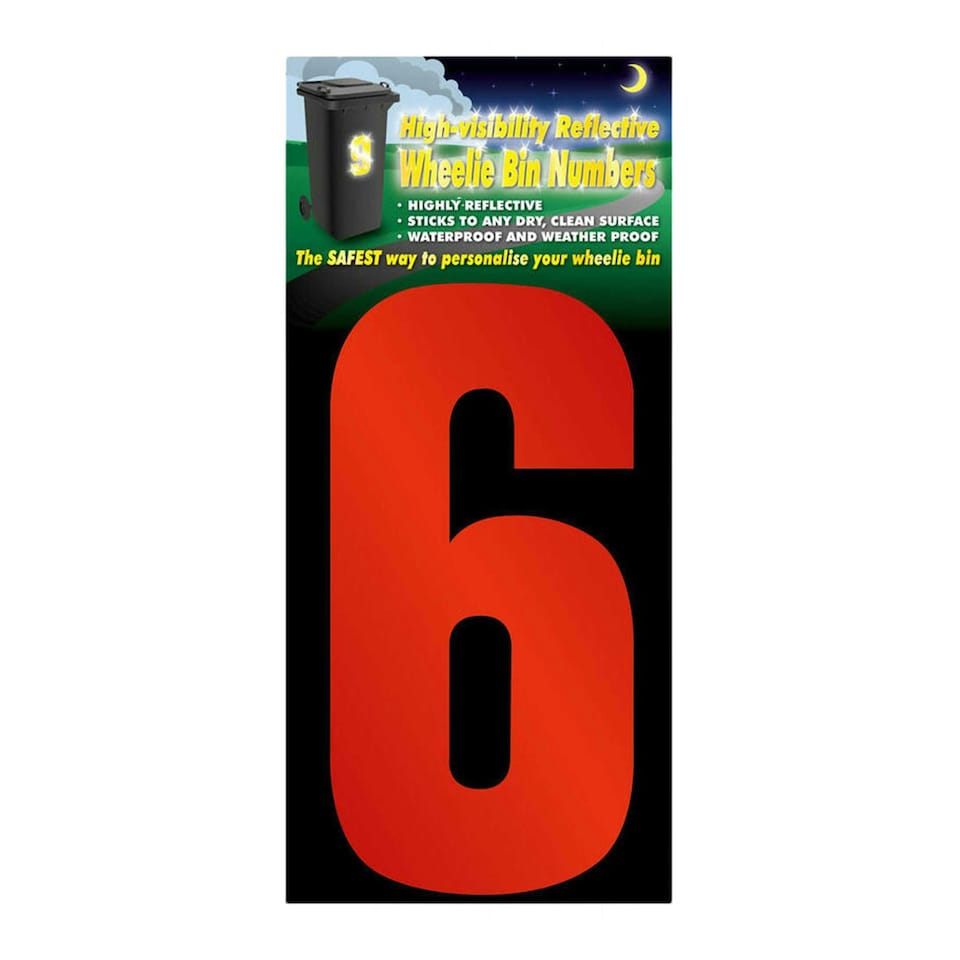 image 1 of Rowan 6 Reflective Bin Number - Red - One Size