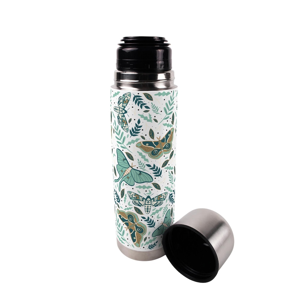 image 1 of Botanical Moths Large Reusable Thermal Flask