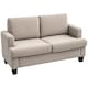 image 1 of HOMCOM 138 cm Chenille Fabric Loveseat Sofa with S-springs, Light Brown Cream