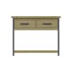 image 6 of Lowry 2 Drawer Console Table Driftwood Lacquered Solid Reclaimed Pine Brown