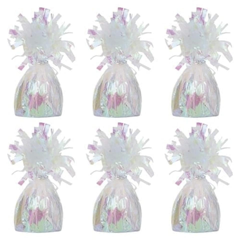 image 1 of Iridescent Foil Balloon Weights - Pack of 6
