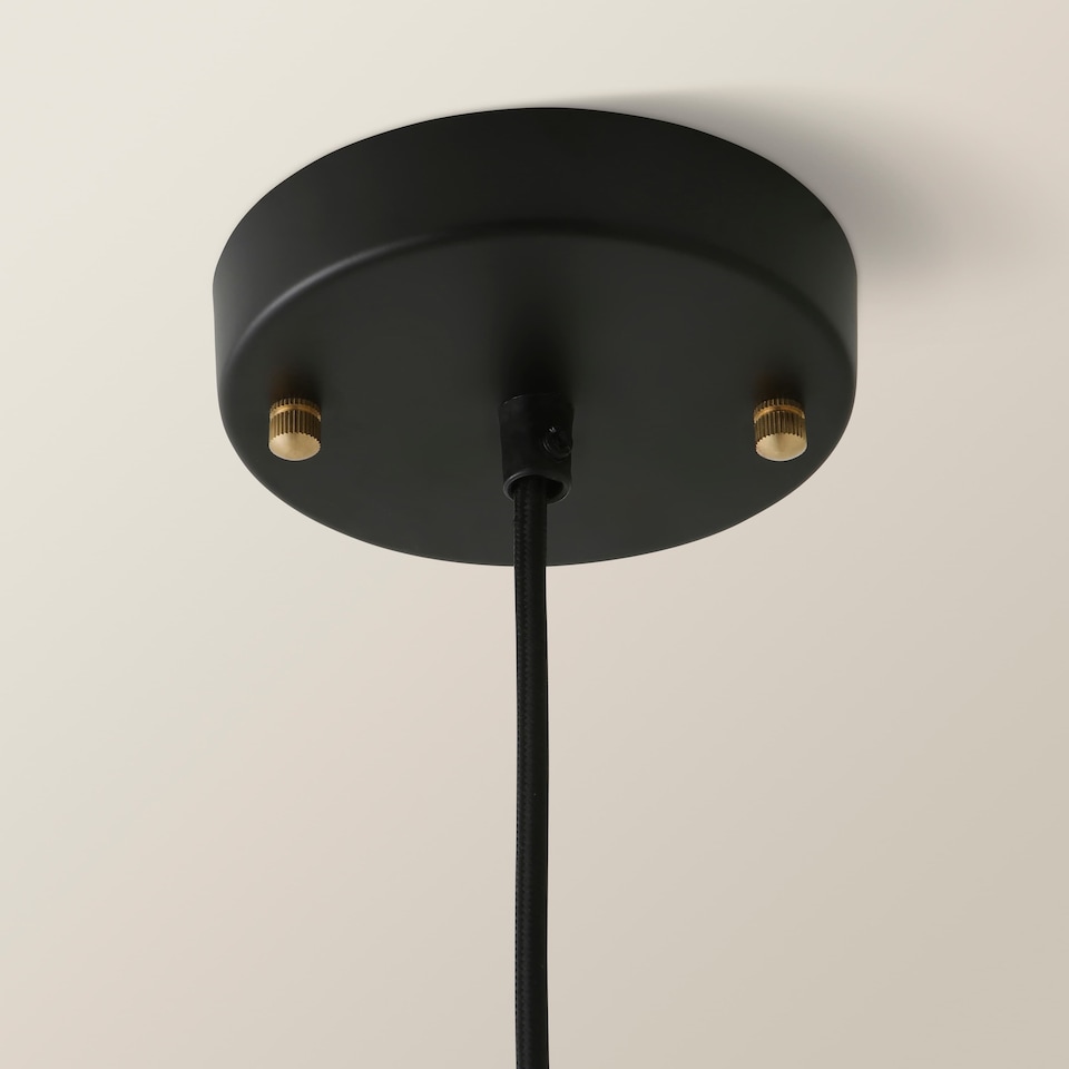 image 1 of ValueLights Sheridan Industrial Black Ceiling Light Pendant | Clear